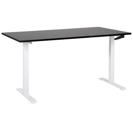 Manuellt höj- och sänkbart skrivbord DESTINES 160 cm 72 cm Svart/ Vit