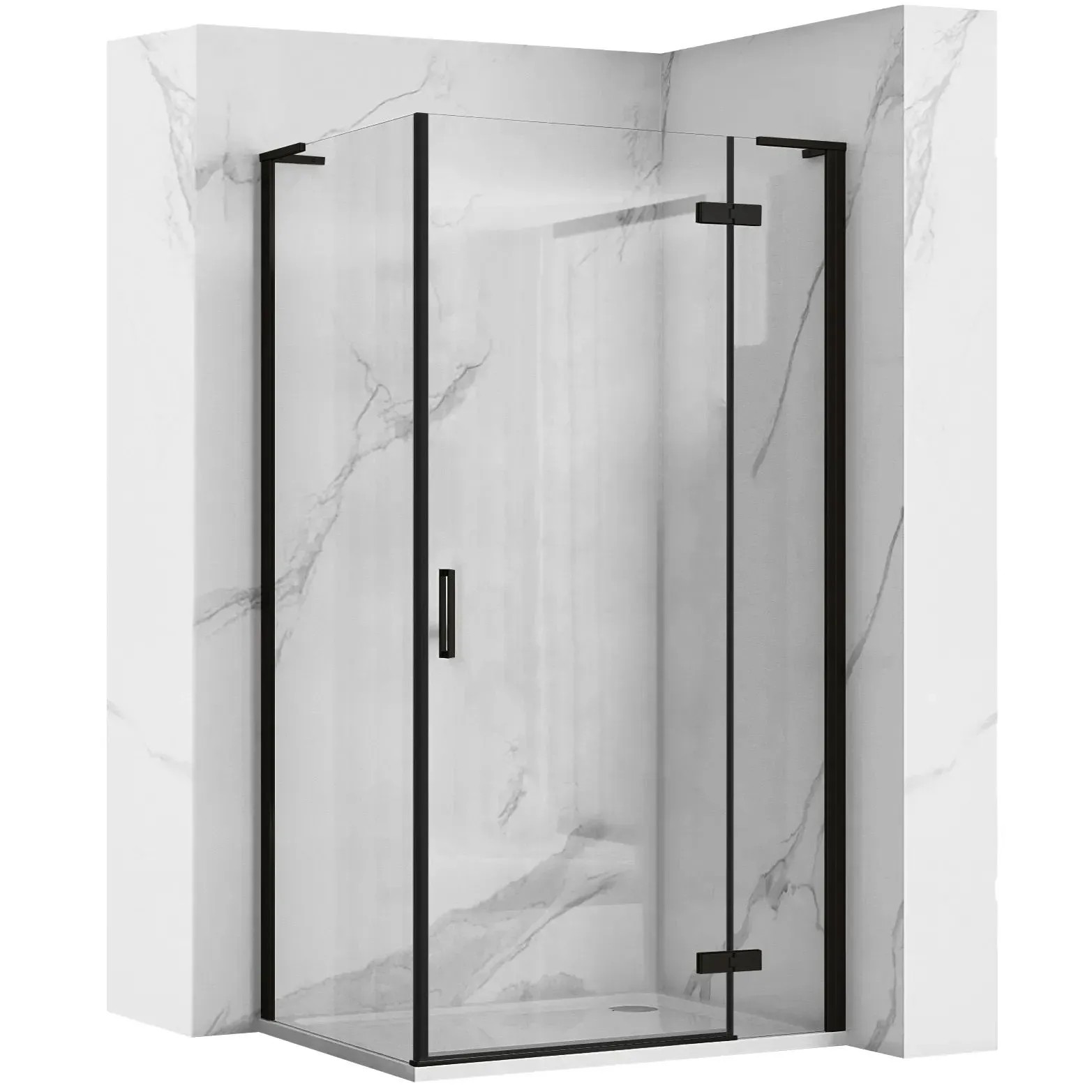 REA Duschkabin HUGO 90x80 Svart, 90x80x200,5cm