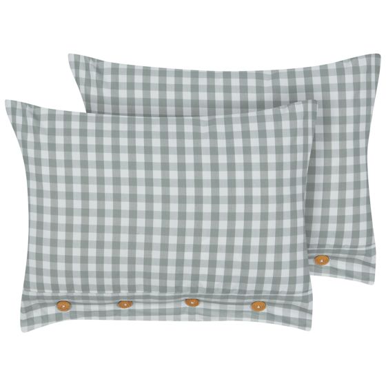 Set med 2 prydnadskuddar TALYA 40 x 60 cm Mintgrön Rutigt tryck