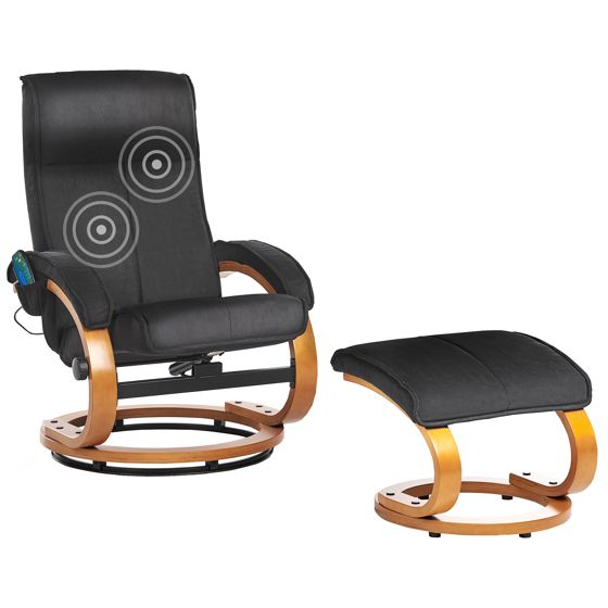 Massagestol HERO med fotpall Svart