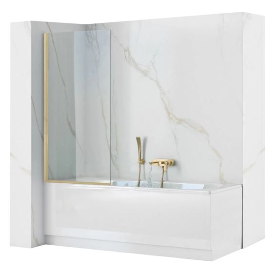 REA Badkarsskärm ELEGANT 70 Borstat Guld, 1,8x71x140cm