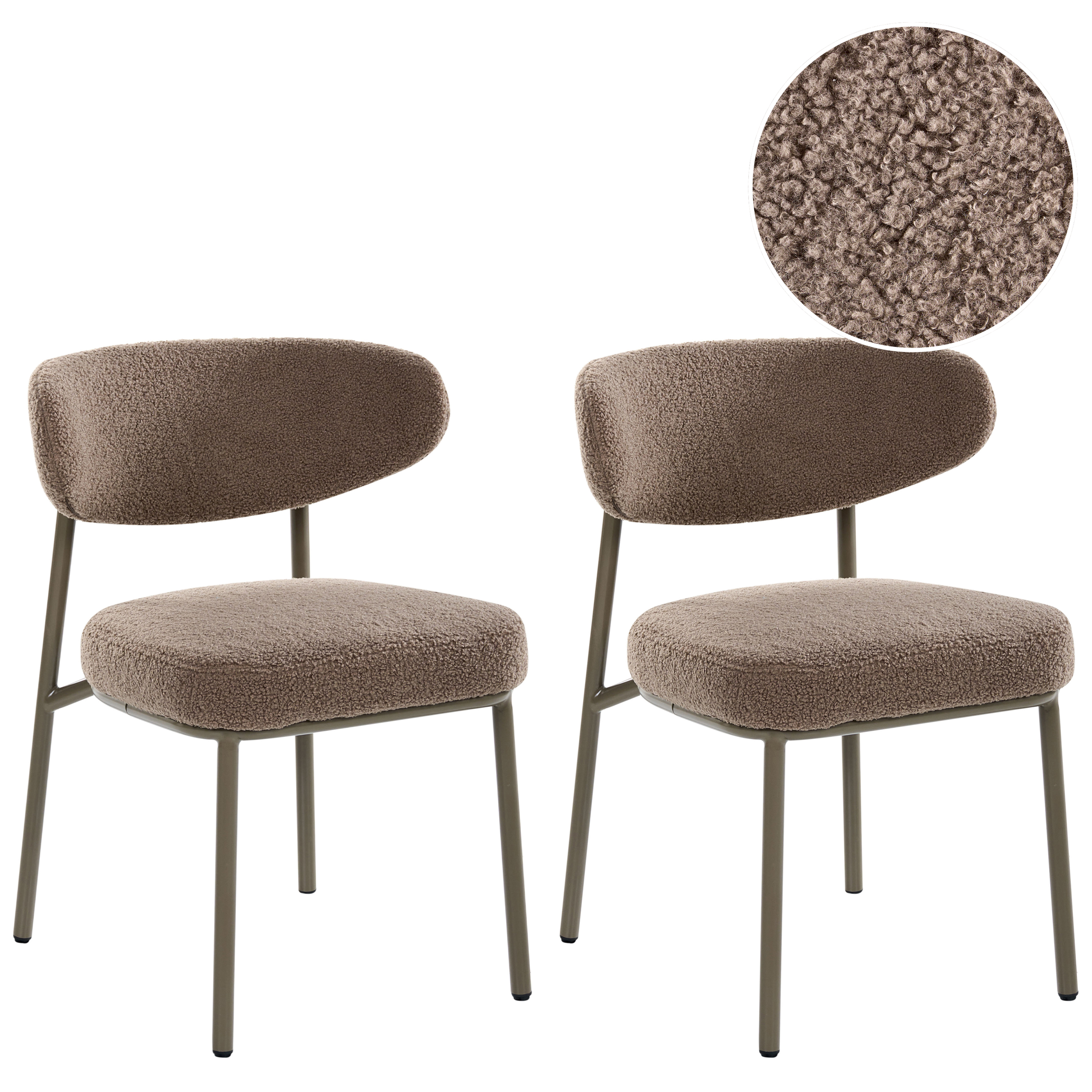 Set med 2 matstolar UNITY Bouclé Taupe