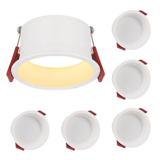 NETTLIFE 5 LED infälld lampa Varmvit 3000K För badrum, vardagsrum, kök, hall, kontor, matsal, IP44 5W