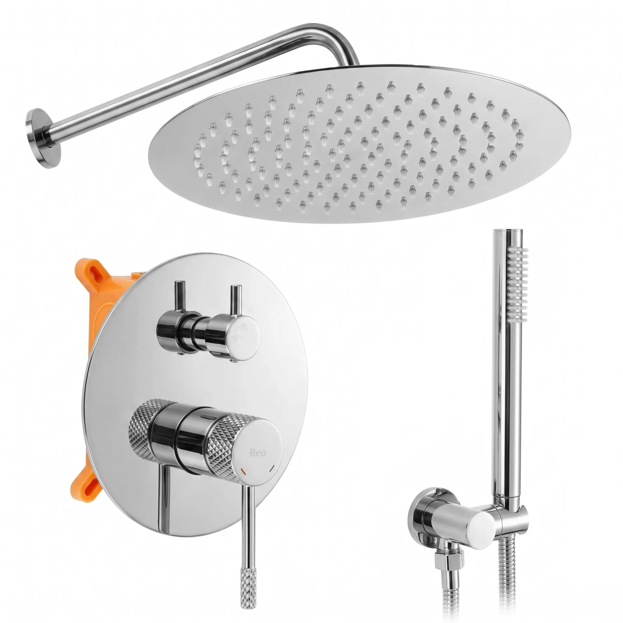 REA Inbyggt Duschset JS-625103-1 Krom, 29,5x18x21,2cm
