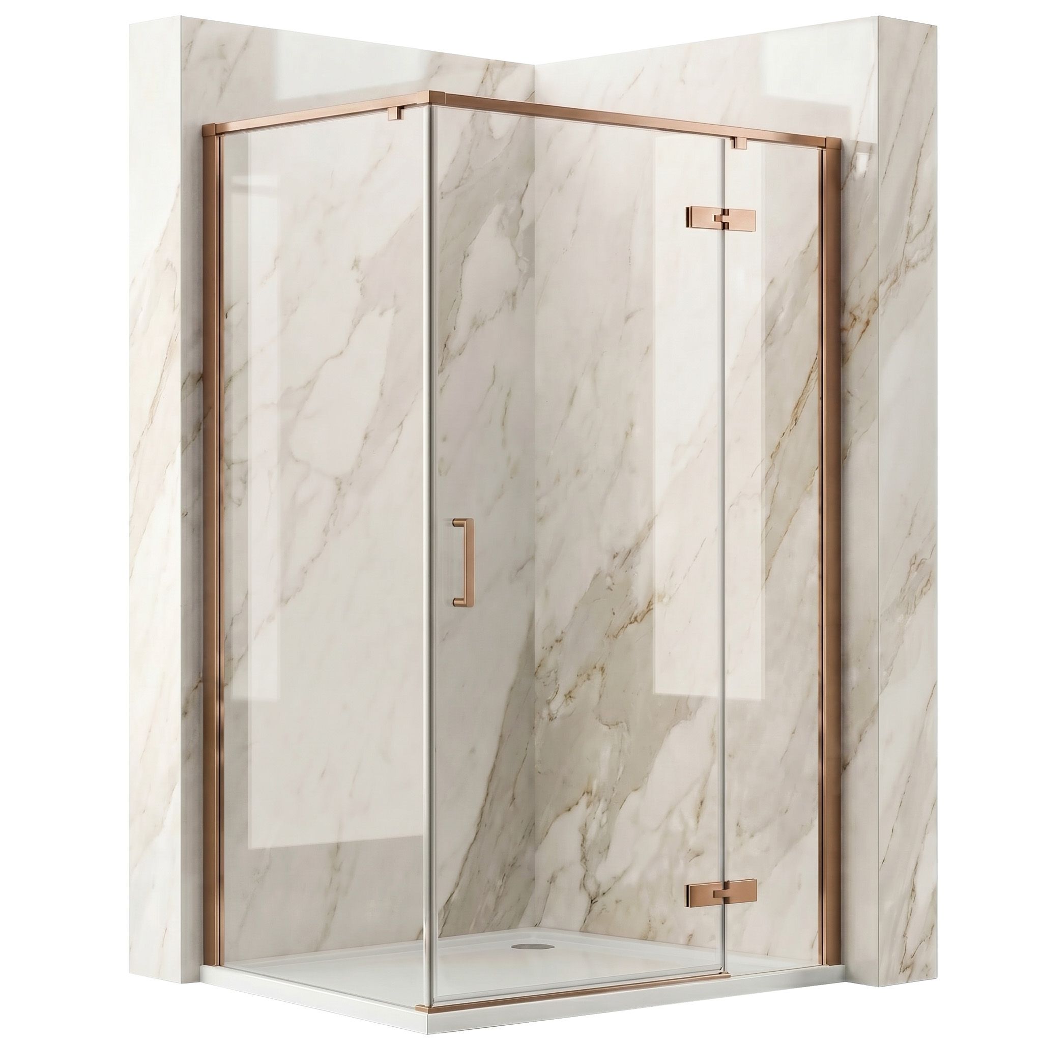 REA Duschkabin Bruno 90x120 Borstad Koppar, 88,5x118,5x195cm