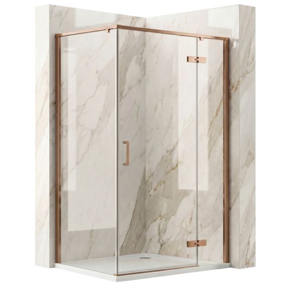 REA Duschkabin Bruno 90x120 Borstad Koppar, 88,5x118,5x195cm