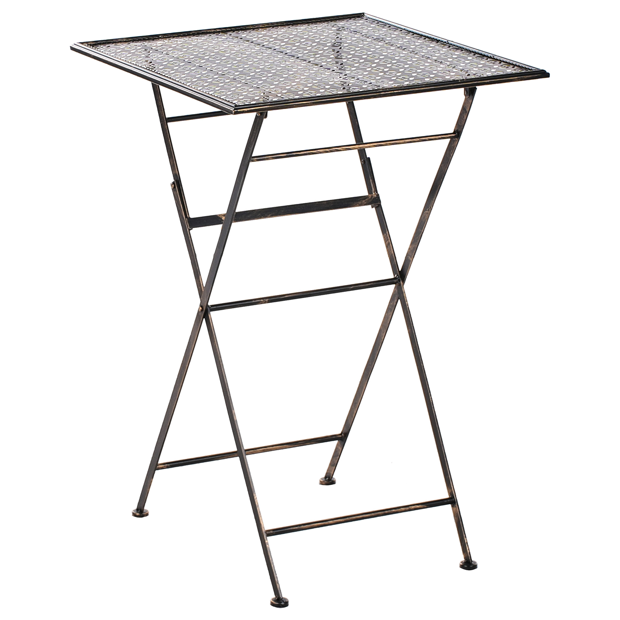 Trädgårdsbarbord BORMIO 60 cm 60 cm Metall Svart