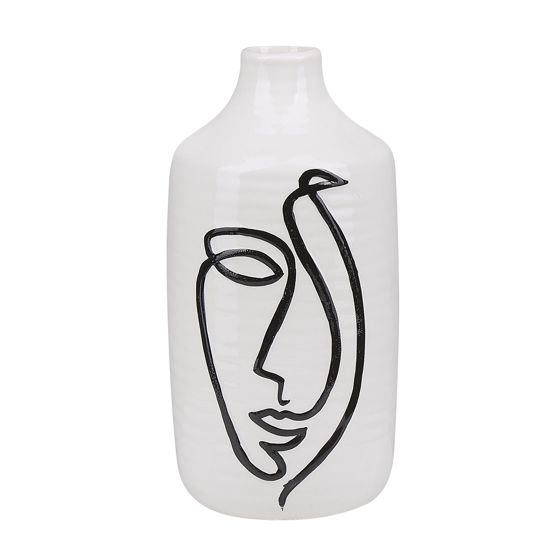 Blomvas AENUS 22 cm Stengods Vit