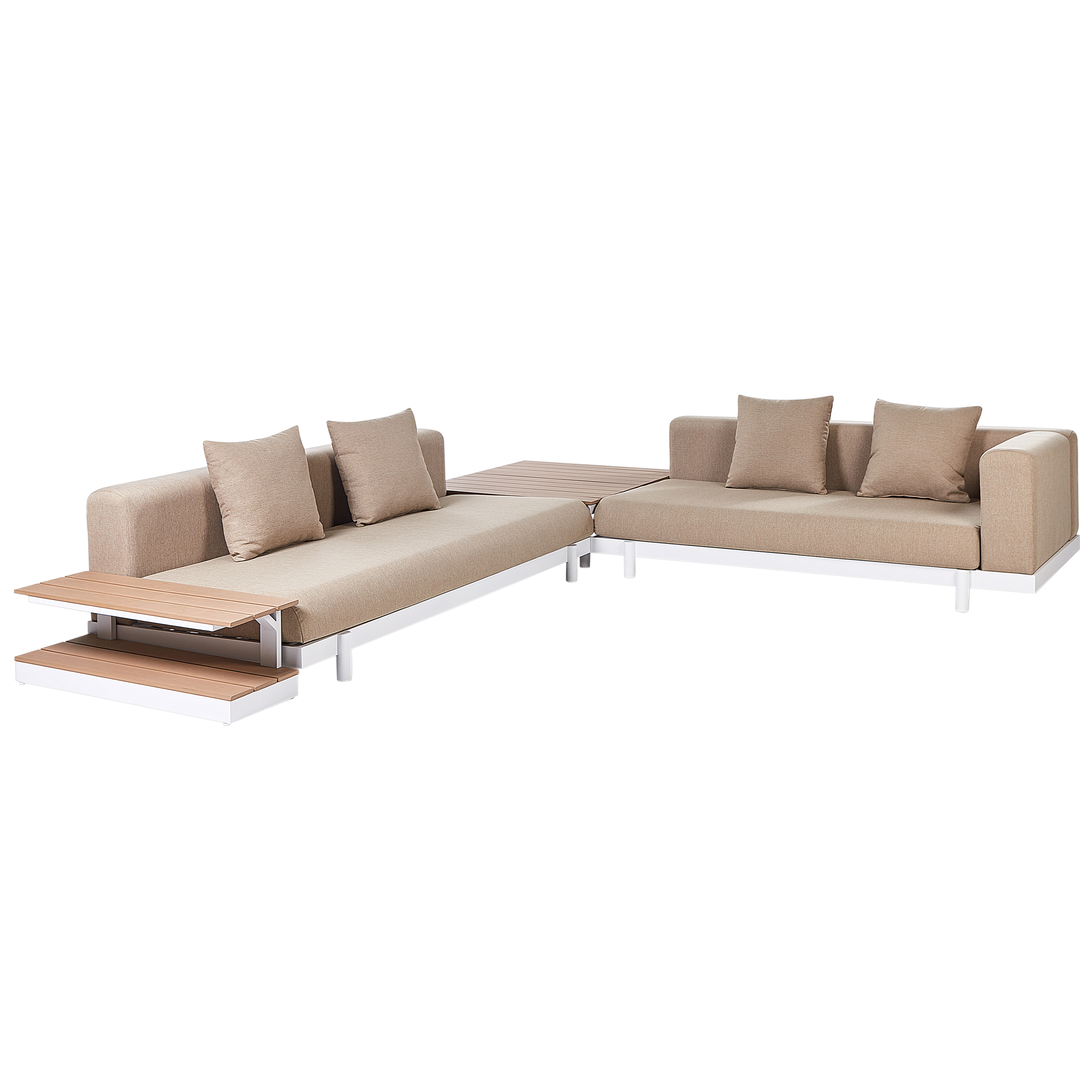Trädgårdshörnsoffa med bord 5-sits MISSANELLO Beige
