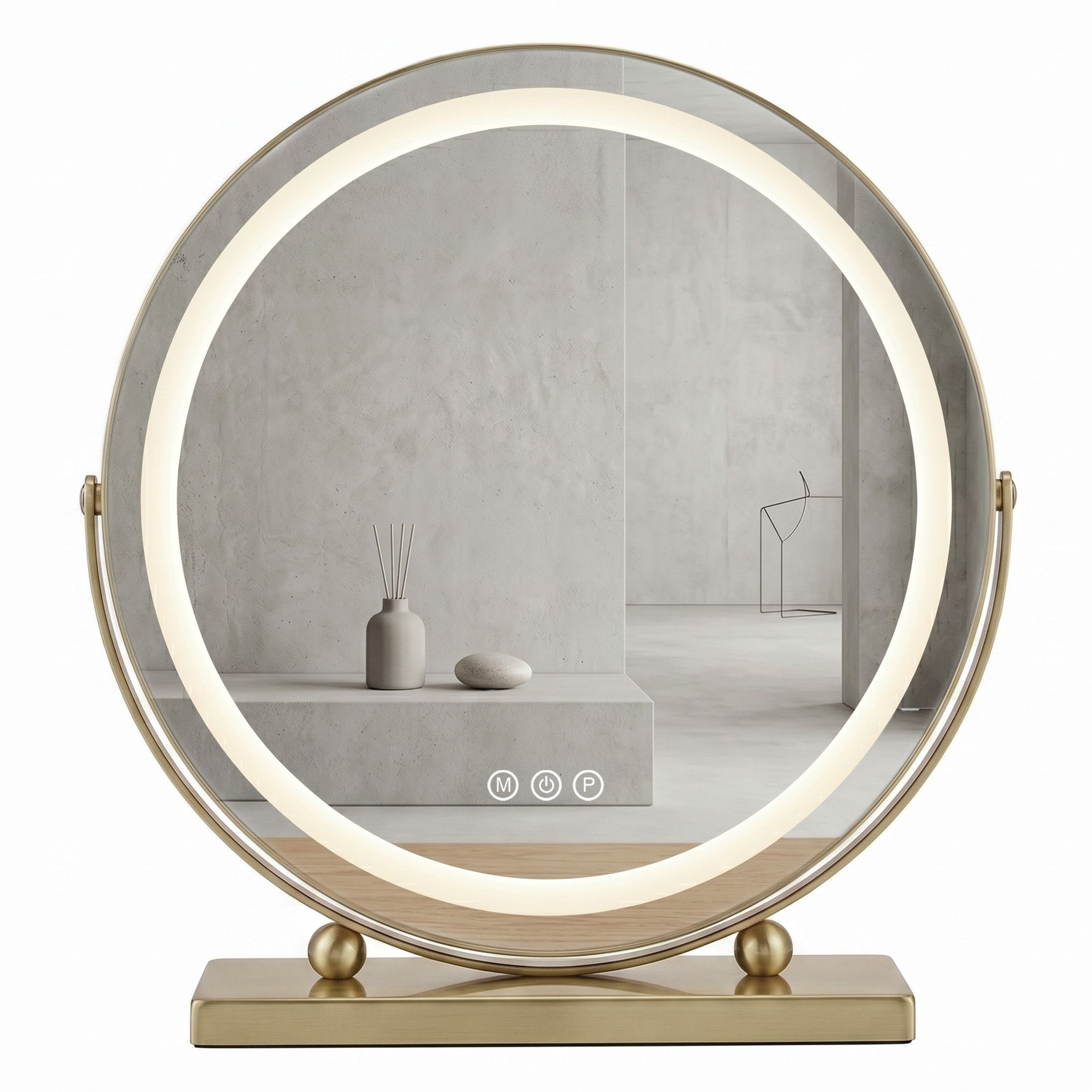 REA spegel Make-up 50cm LED Guld 12x50x53,5cm