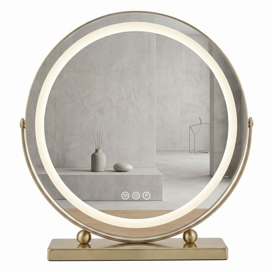 REA spegel Make-up 50cm LED Guld 12x50x53,5cm