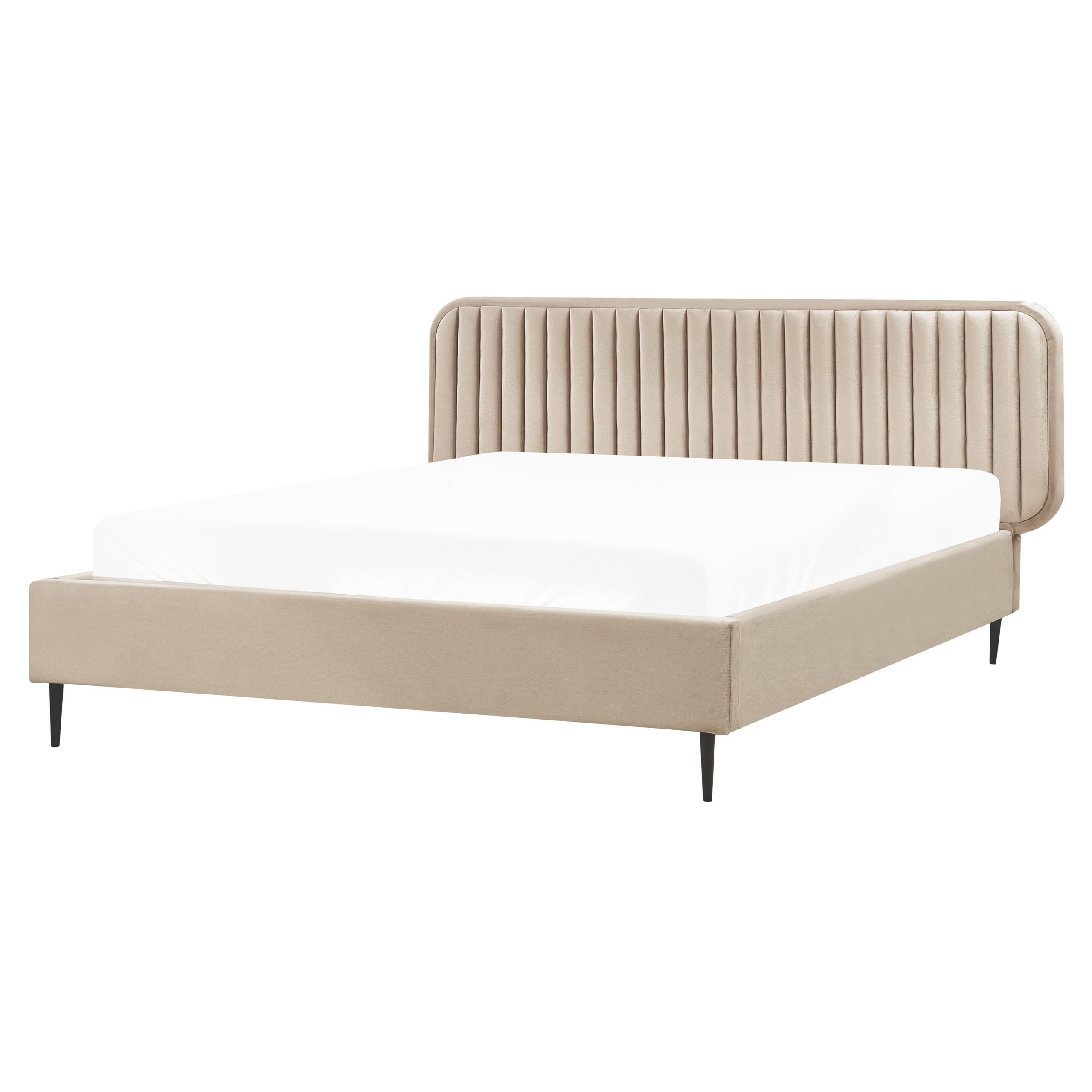 Säng med lamellram Sammet BRIN 160 x 200 cm Taupe