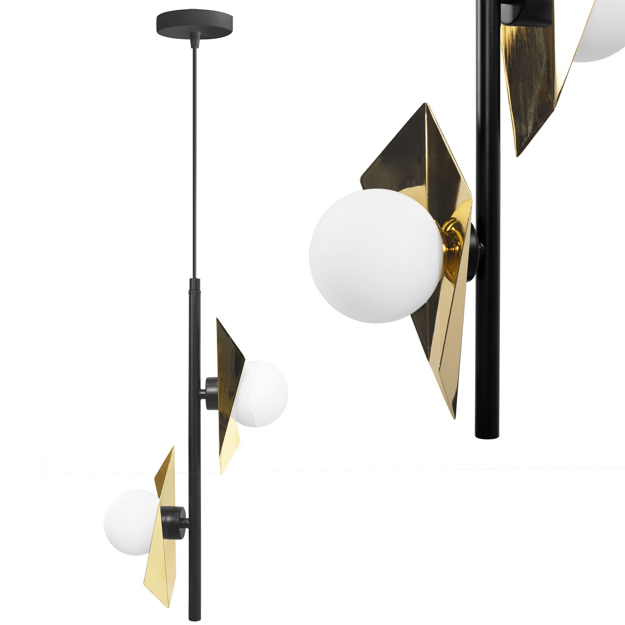 TOOLIGHT hängande taklampa APP1410-CP Svart 22x22x41,5cm