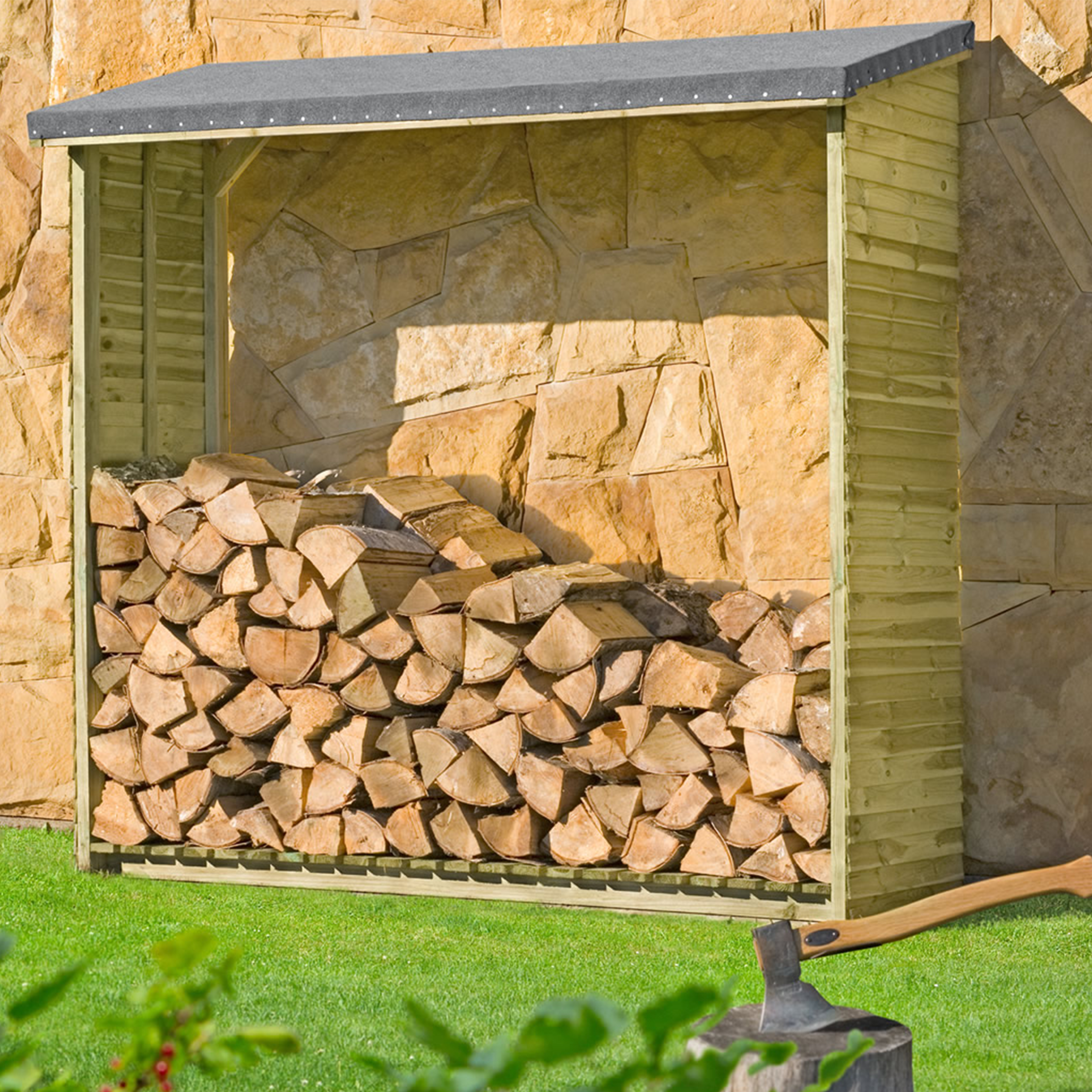 Vedskjul i trä HORTUS