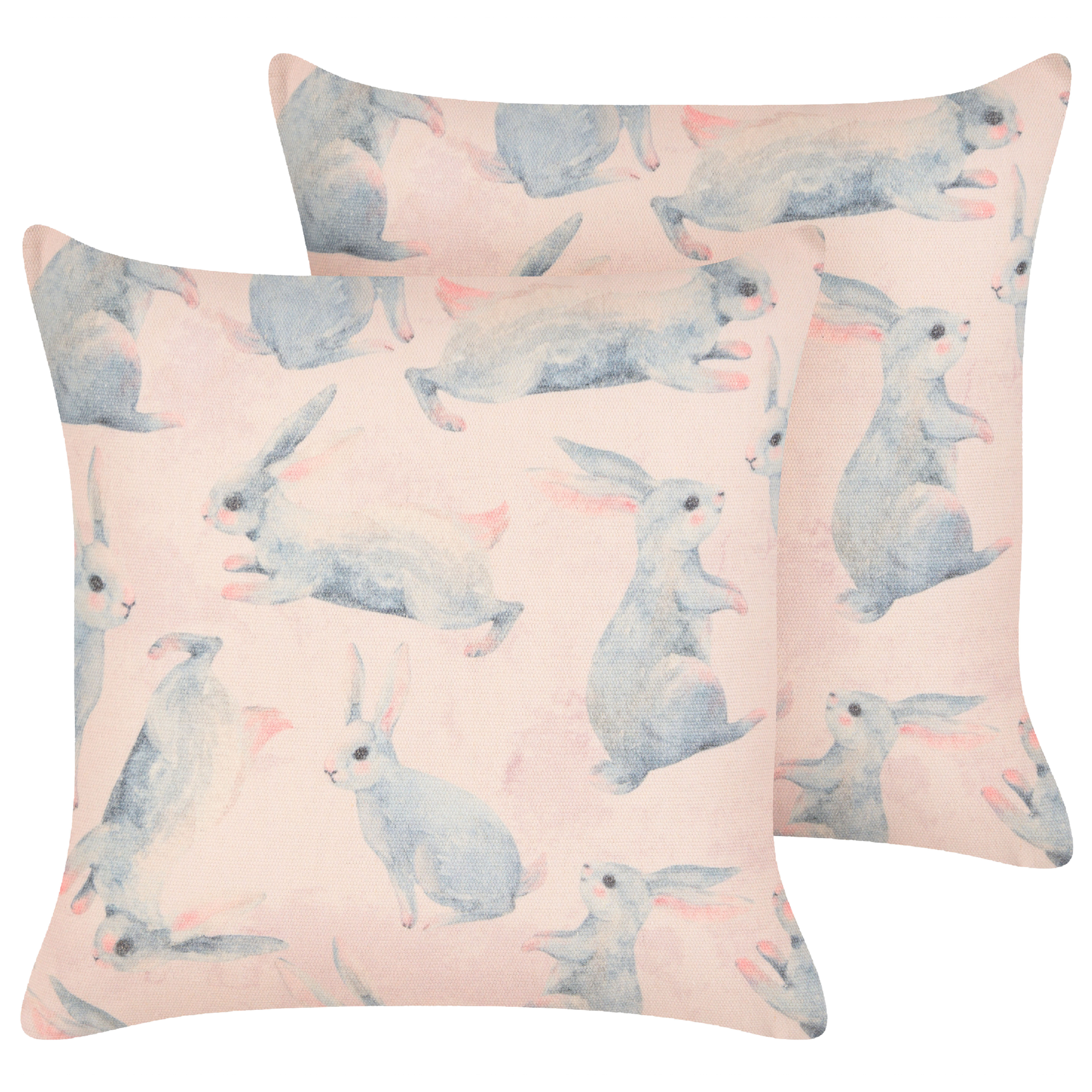 Set med 2 prydnadskuddar RATIBIDA 45 x 45 cm Bomull Rosa
