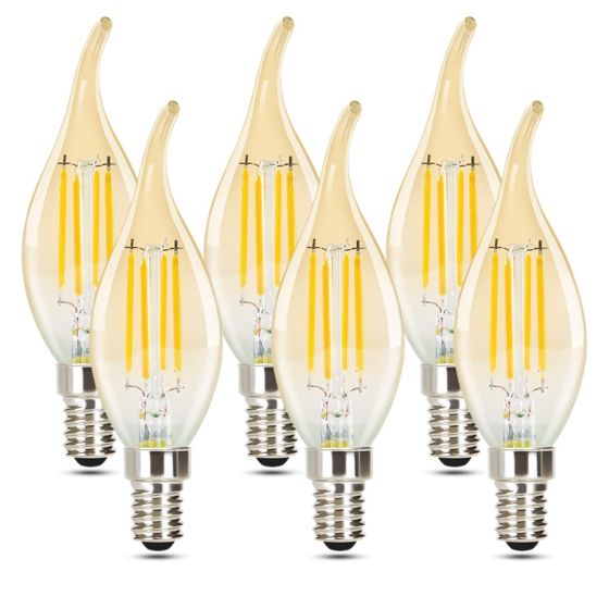 NETTLIFE 6 st E14 LED-ljuslampa, varmvit 2700K, 4W, lågenergilampa i retro/vintagestil, ej dimbar