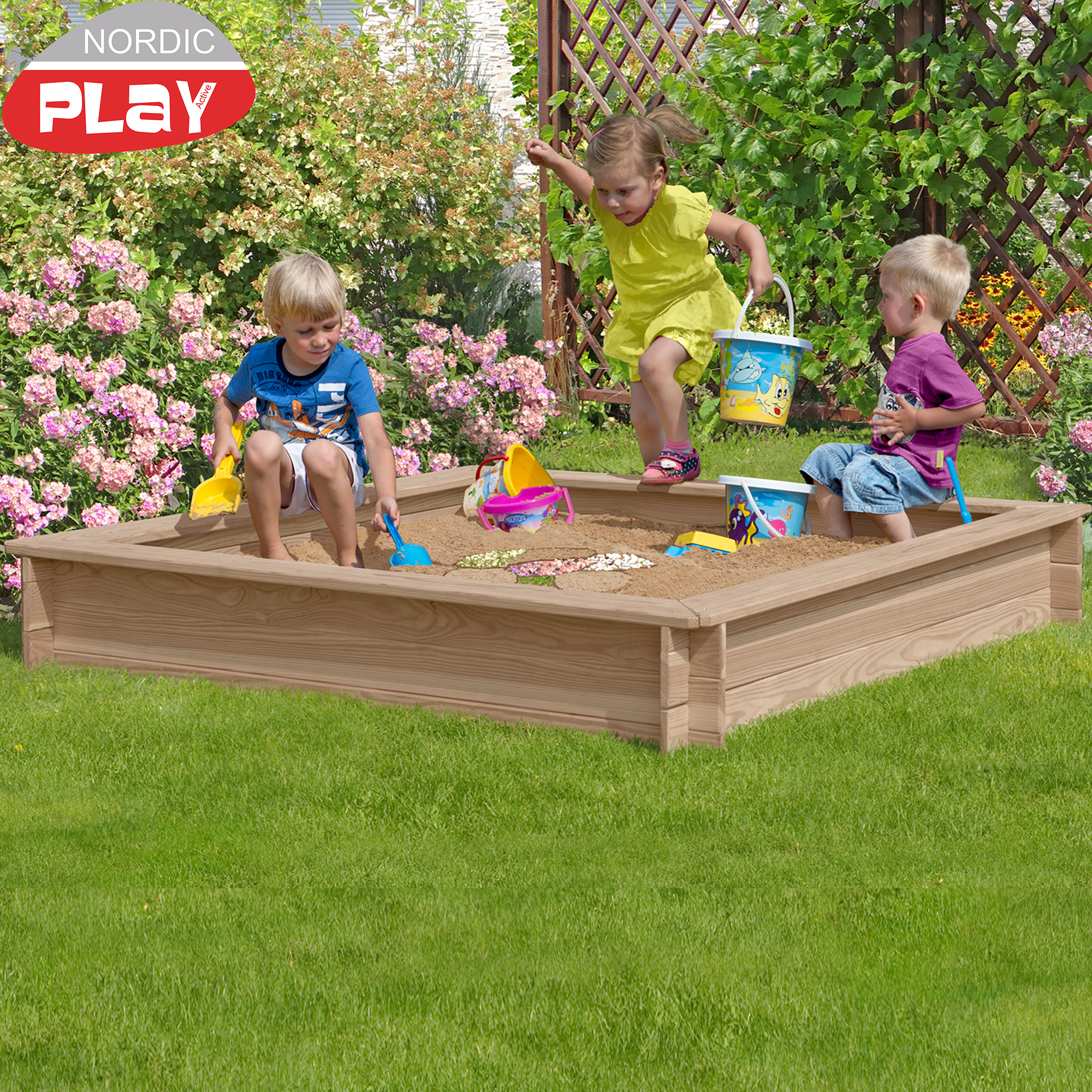 Sandlåda lärk 150 x 150 cm NORDIC PLAY