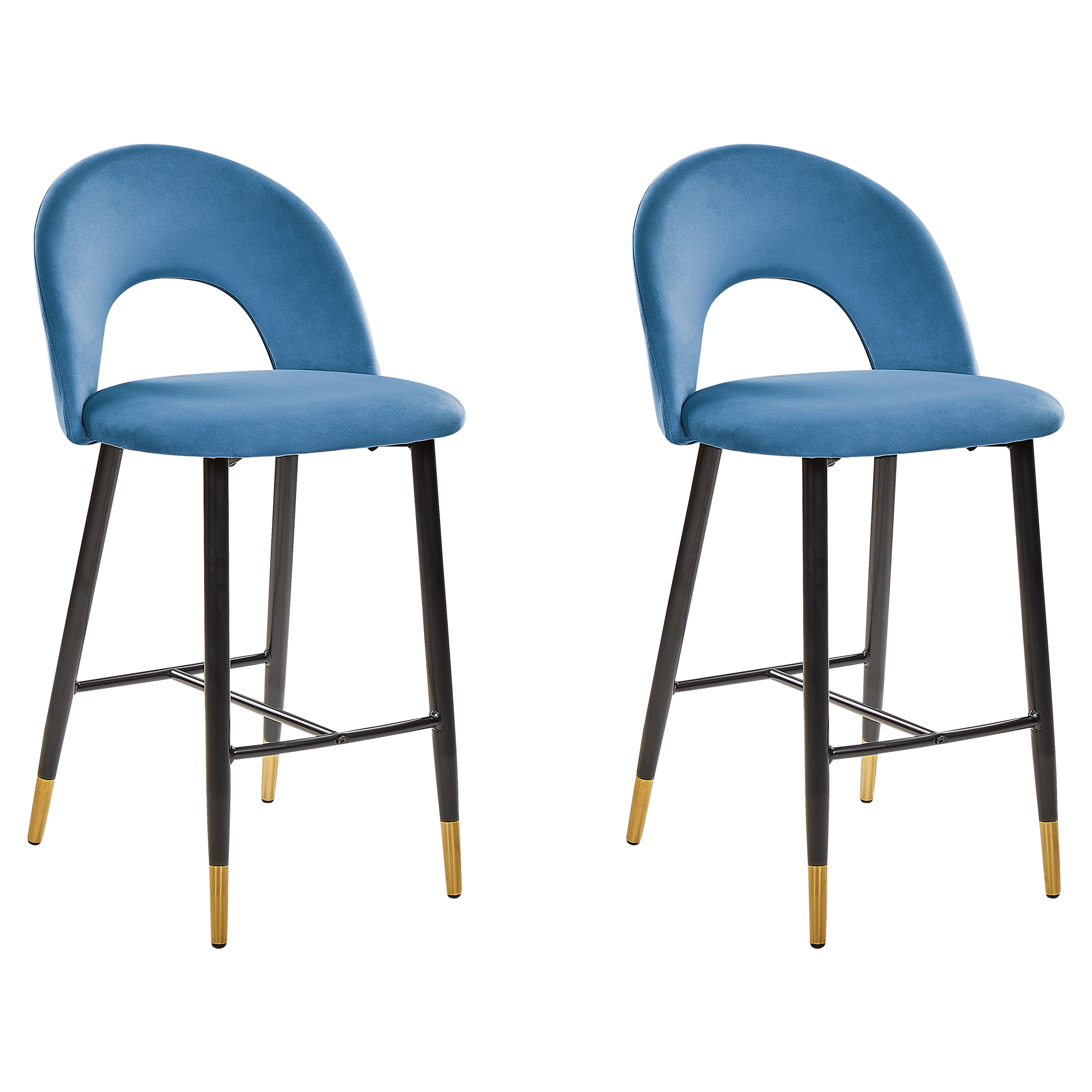 Set med 2 barstolar FALTON Sammet Blå