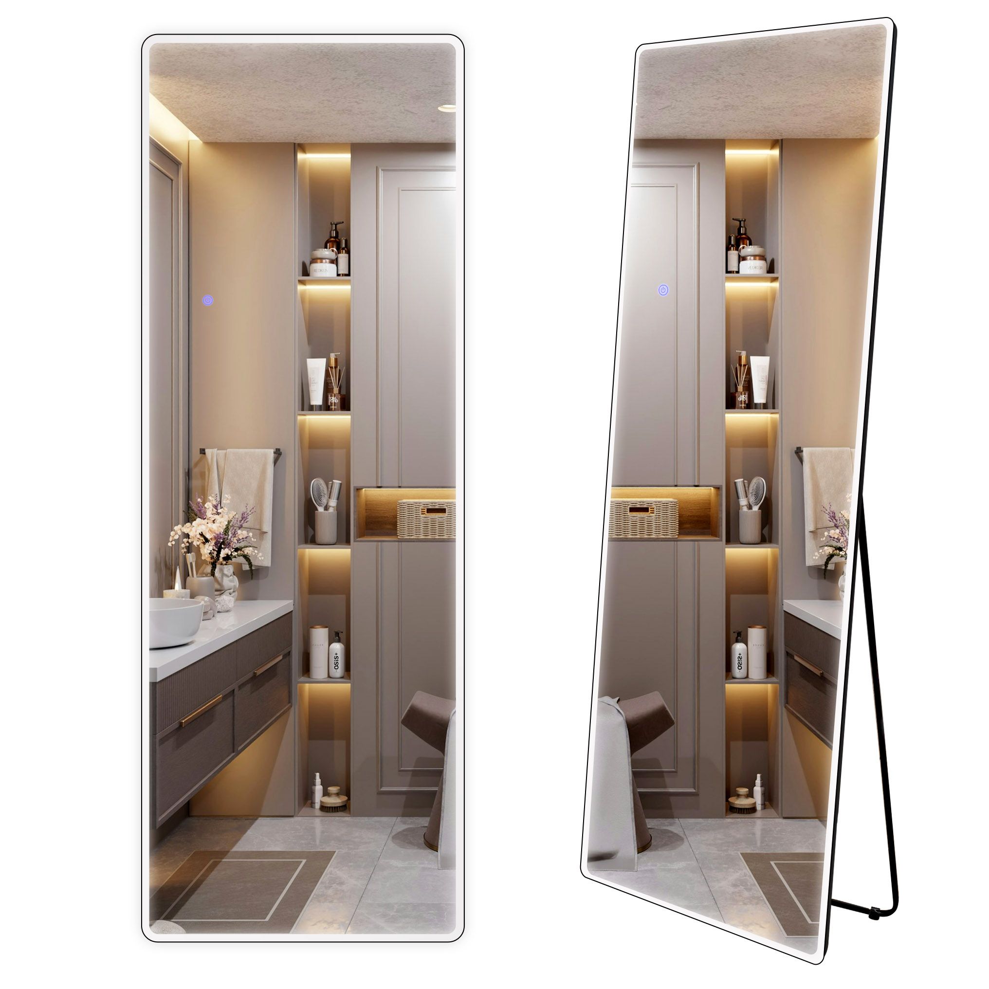 REA spegel CLASSICO 60x170 LED Svart 2x60x170cm