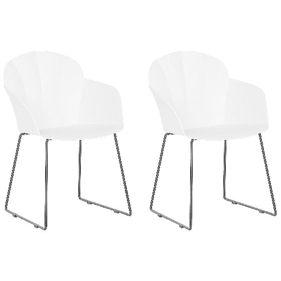 Set med 2 matstolar SYLVA Vit