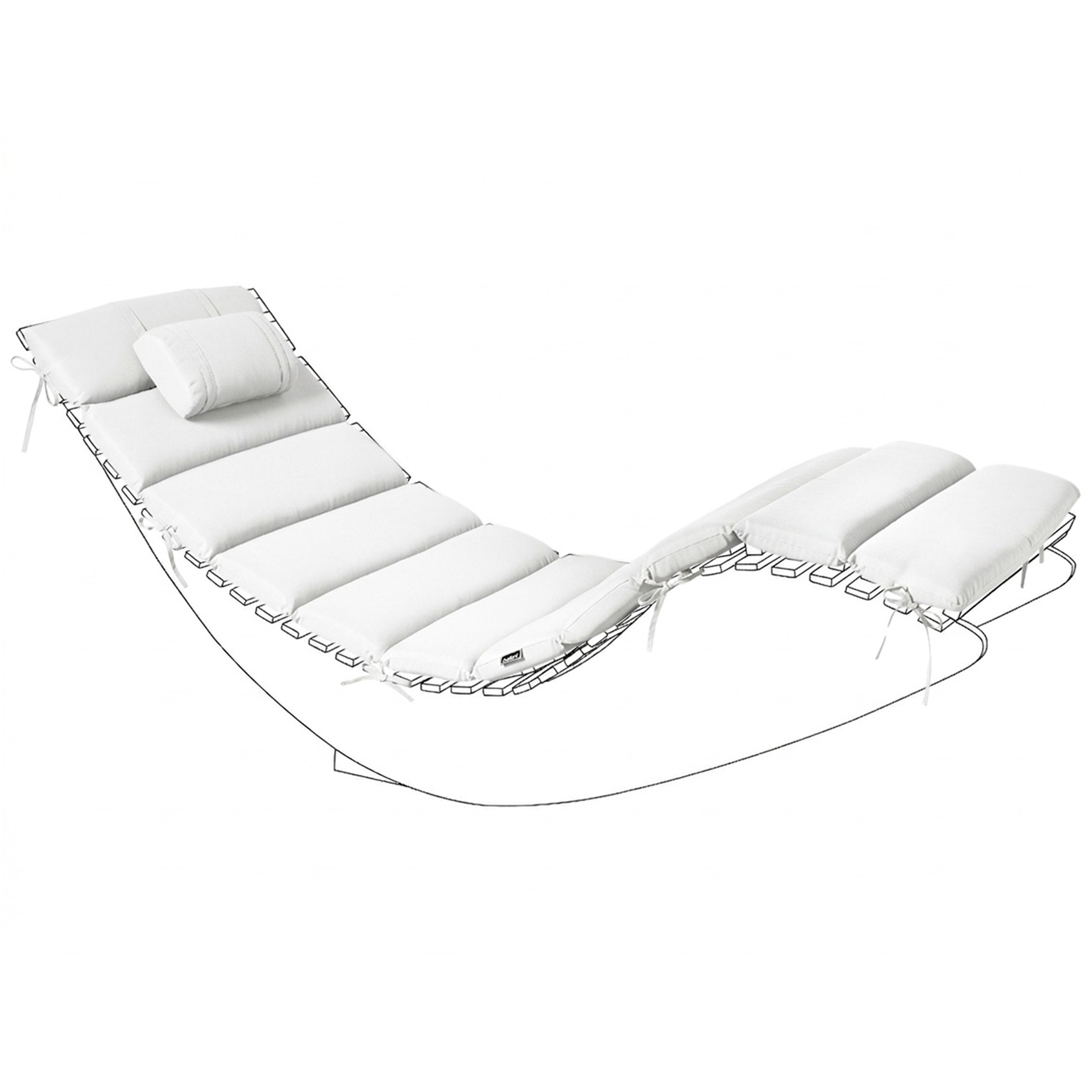Dyna för solstol BRESCIA PREMIUM 180 x 60 cm Off-White