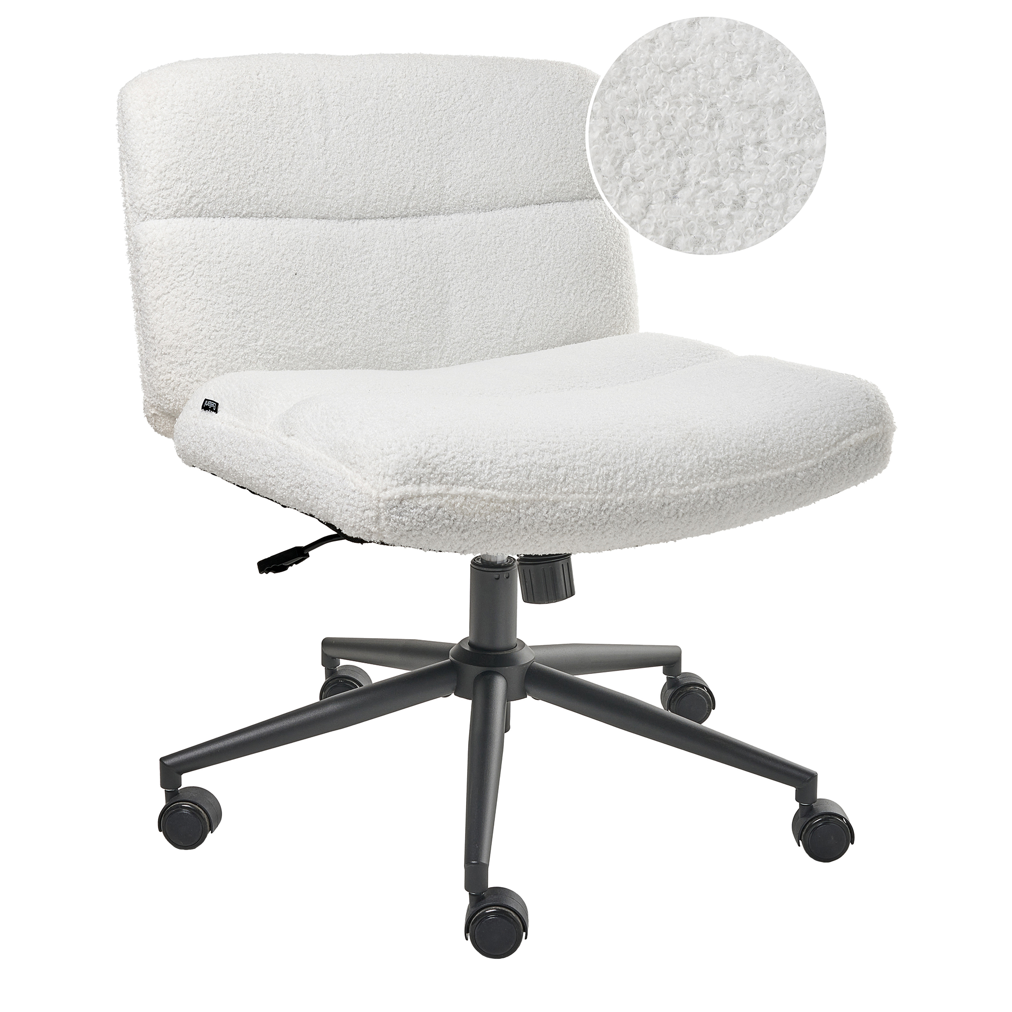 Skrivbordsstol CATLIN Bouclé Vit