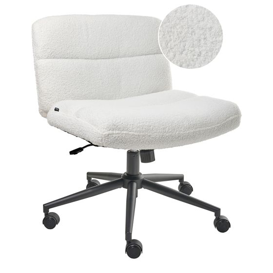 Skrivbordsstol CATLIN Bouclé Vit