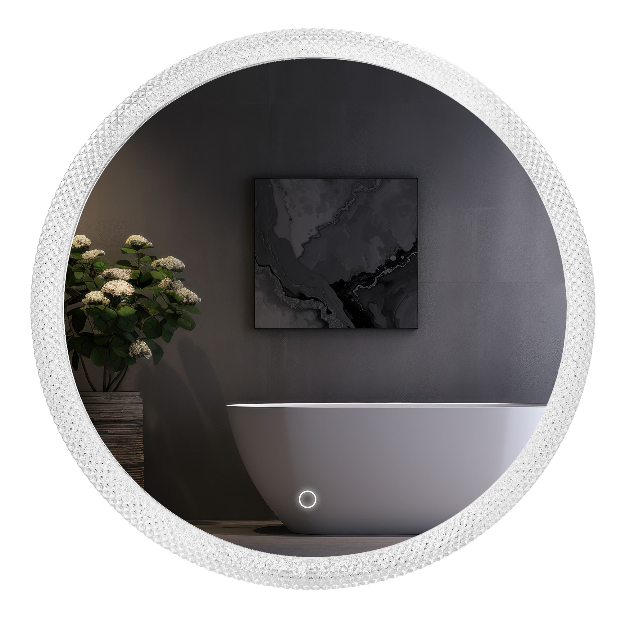 REA spegel LED YH-3563 60CM Transparent 60,5x60,5x3cm