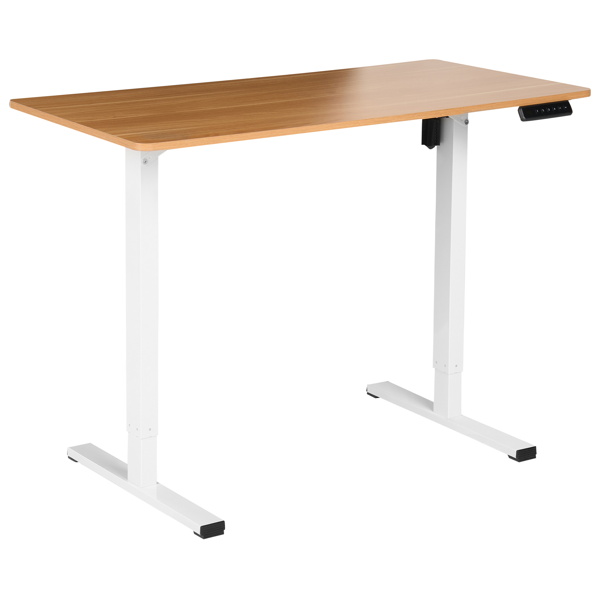 Elektriskt höj- och sänkbart skrivbord TAVARES 120 cm 60 cm Ljusbrun/ Vit