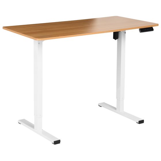 Elektriskt höj- och sänkbart skrivbord TAVARES 120 cm 60 cm Ljusbrun/ Vit