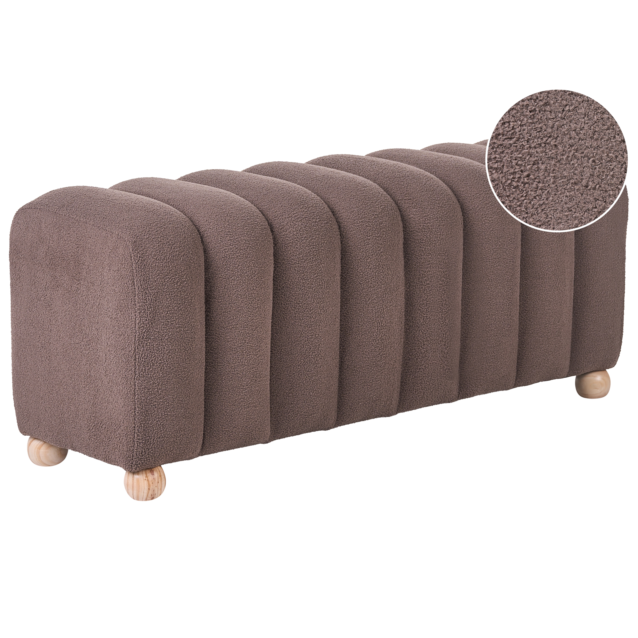Klädd bänk IDYLLWILD Bouclé Brun