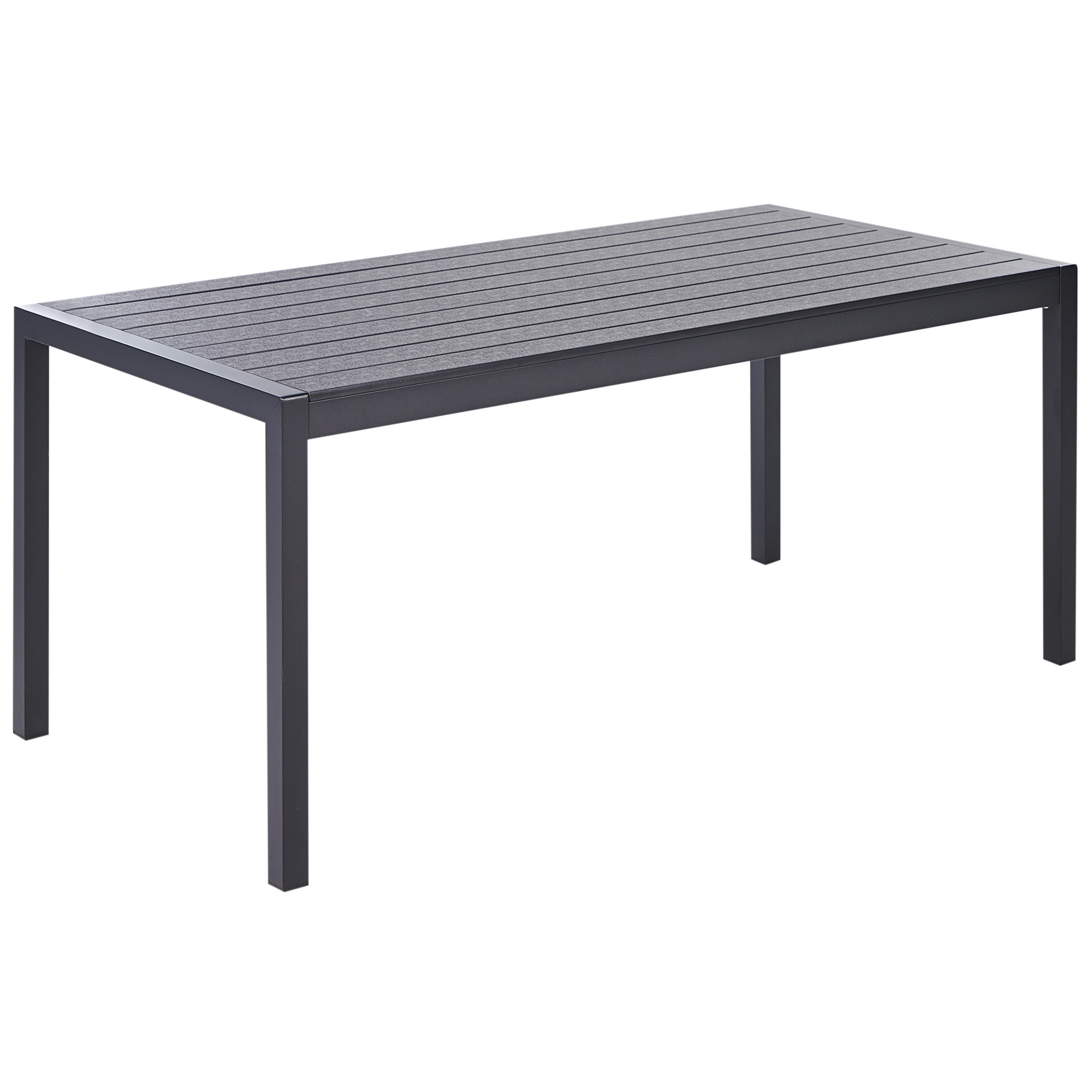 Trädgårdsmatbord VERNIO 180 cm 90 cm Metall Svart