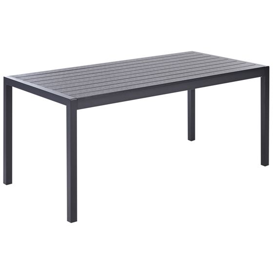 Trädgårdsmatbord VERNIO 180 cm 90 cm Metall Svart