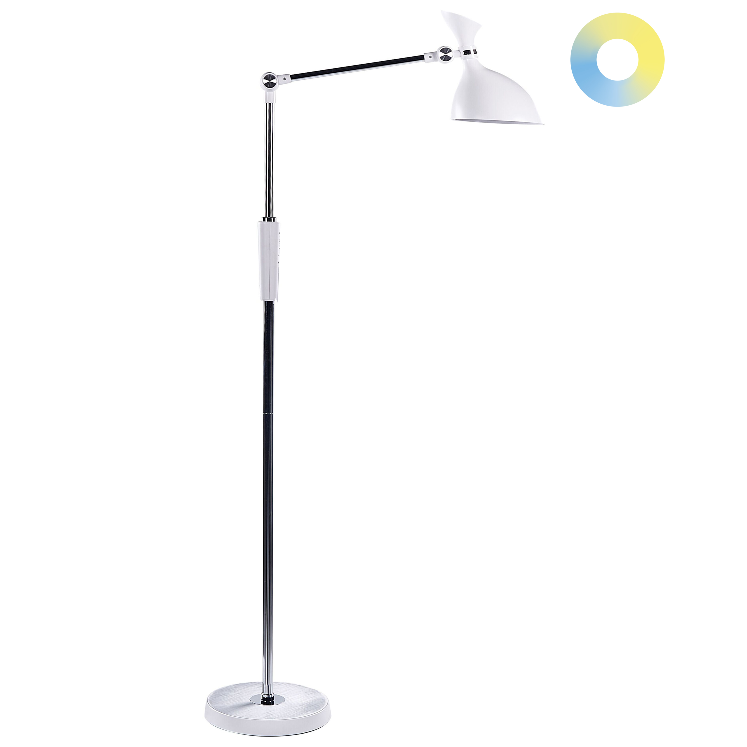 LED-golvlampa ANDROMEDA med dimmer Metall Vit