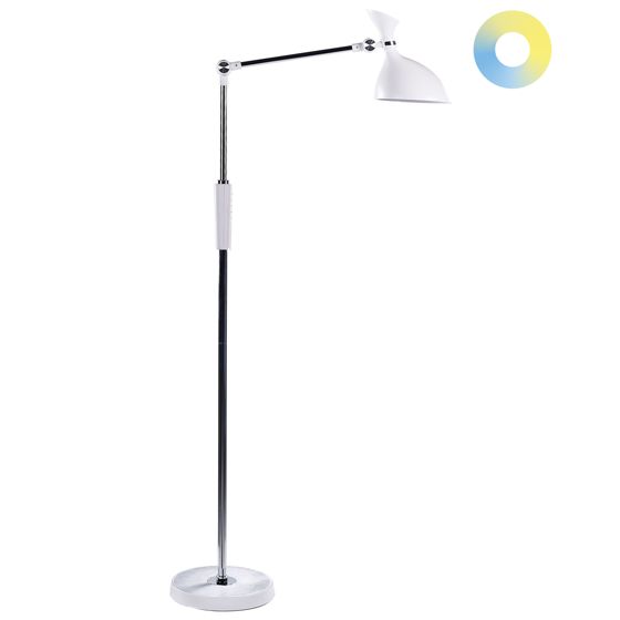 LED-golvlampa ANDROMEDA med dimmer Metall Vit