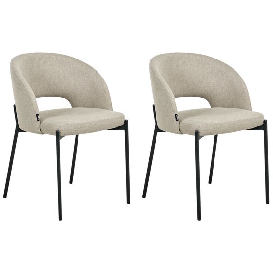 Set med 2 matstolar PENNY Ljusbeige