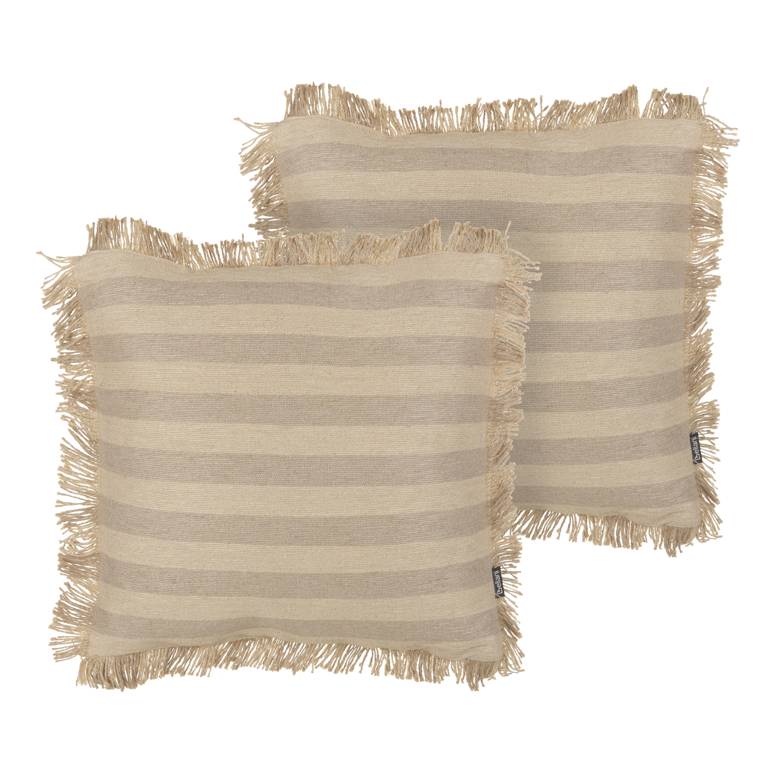 Set med 2 prydnadskuddar CIRSIUM 45 x 45 cm Jute Beige Randigt