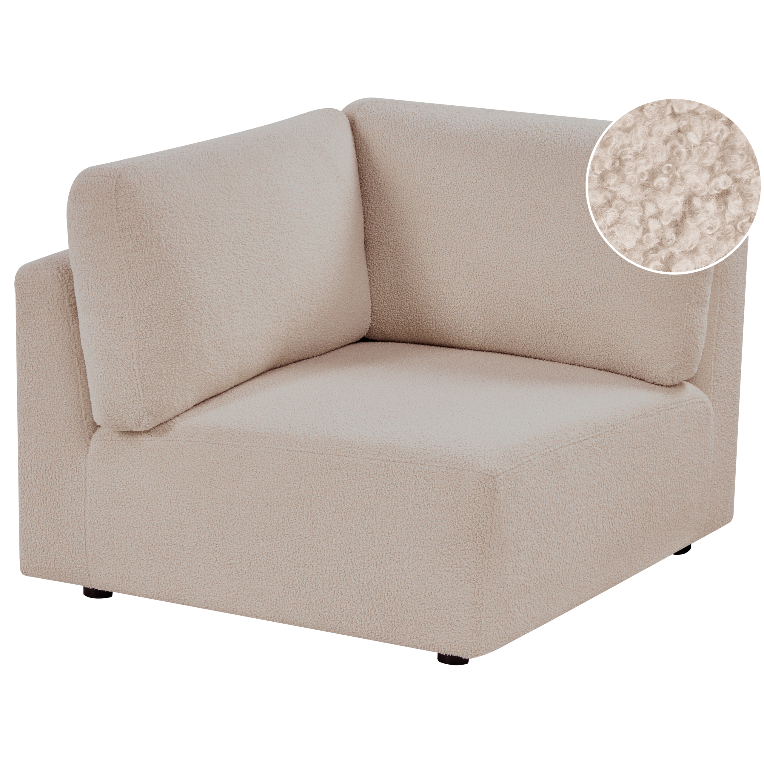 Hörnmodul KIVVIK Bouclé Beige Högervänd