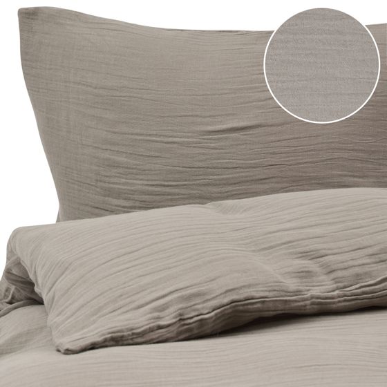 Påslakanset SUMNER 200 x 200 cm Bomullsmuslin Taupe