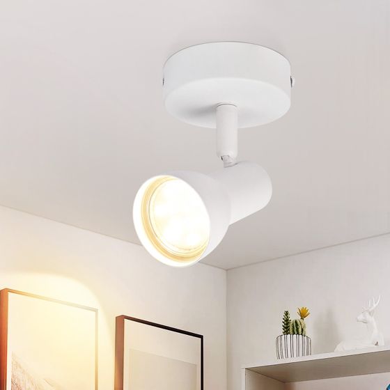 NETTLIFE Takspotlight med 1 låga, vit, modern taklampa GU10 för inomhusbruk, för sovrum