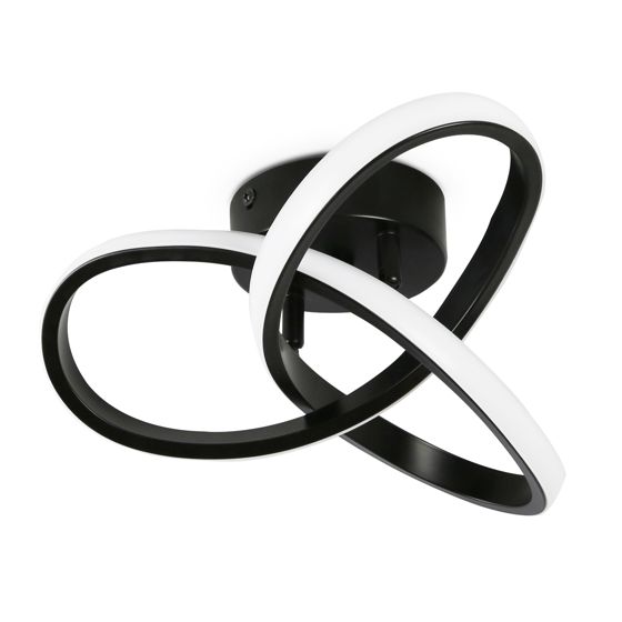 NETTLIFE LED-taklampa, varmvit, 17W, svart, modern för kök, vardagsrum och sovrum, 3000K
