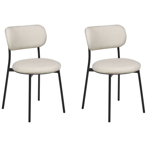 Set med 2 matstolar CASEY Ljusbeige