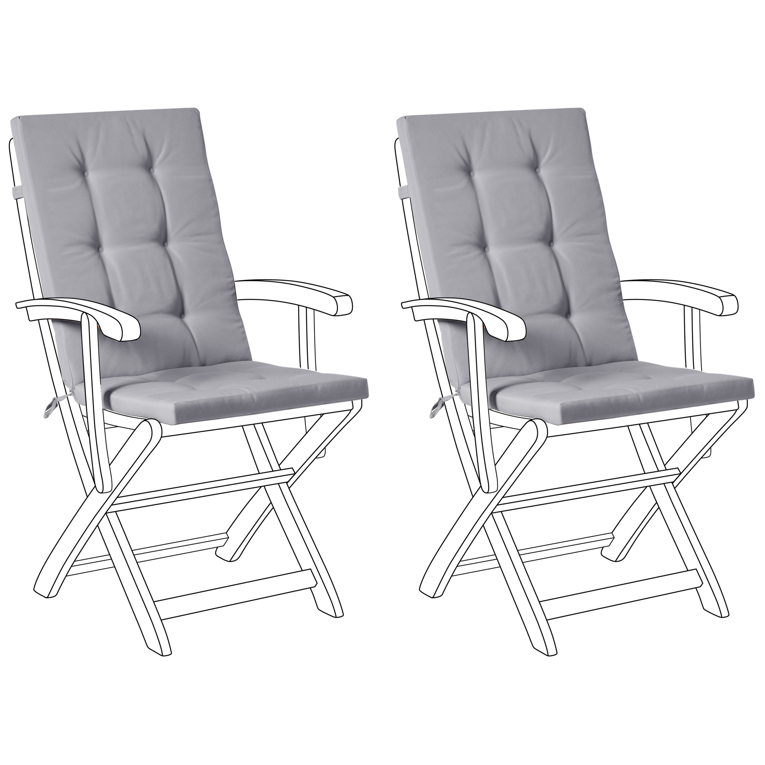Set med 2 rygg-/sittdynor MAUI PREMIUM Ljusgrå