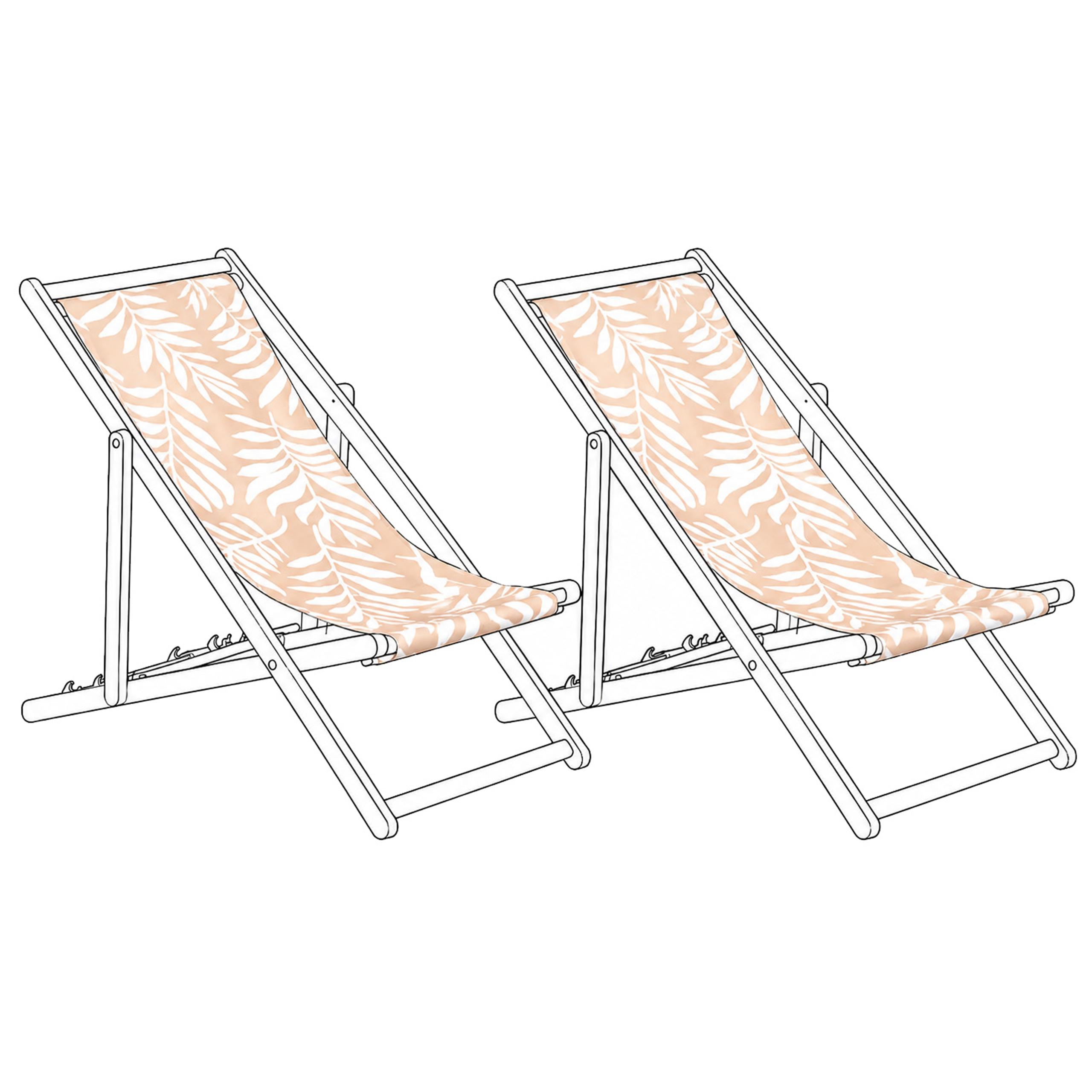 Set med 2 ersättningstyger för solstol ANZIO/AVELLINO 113 x 44 cm Beige