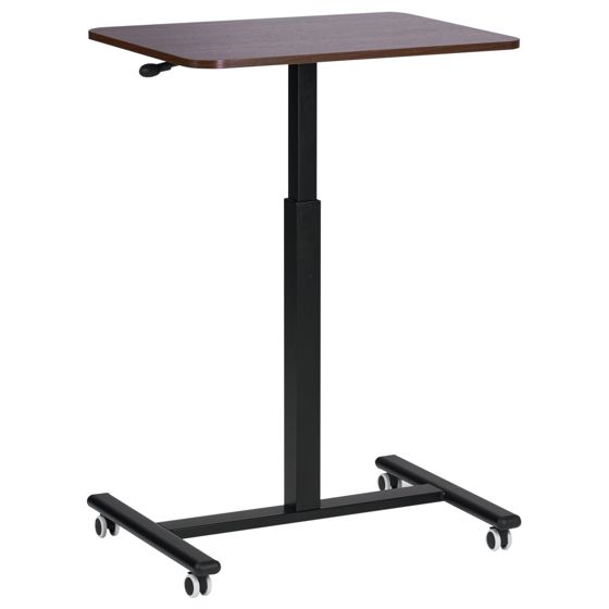 Manuellt justerbart laptopstativ ACADEMIA 65 cm 48 cm med hjul Mörkbrun