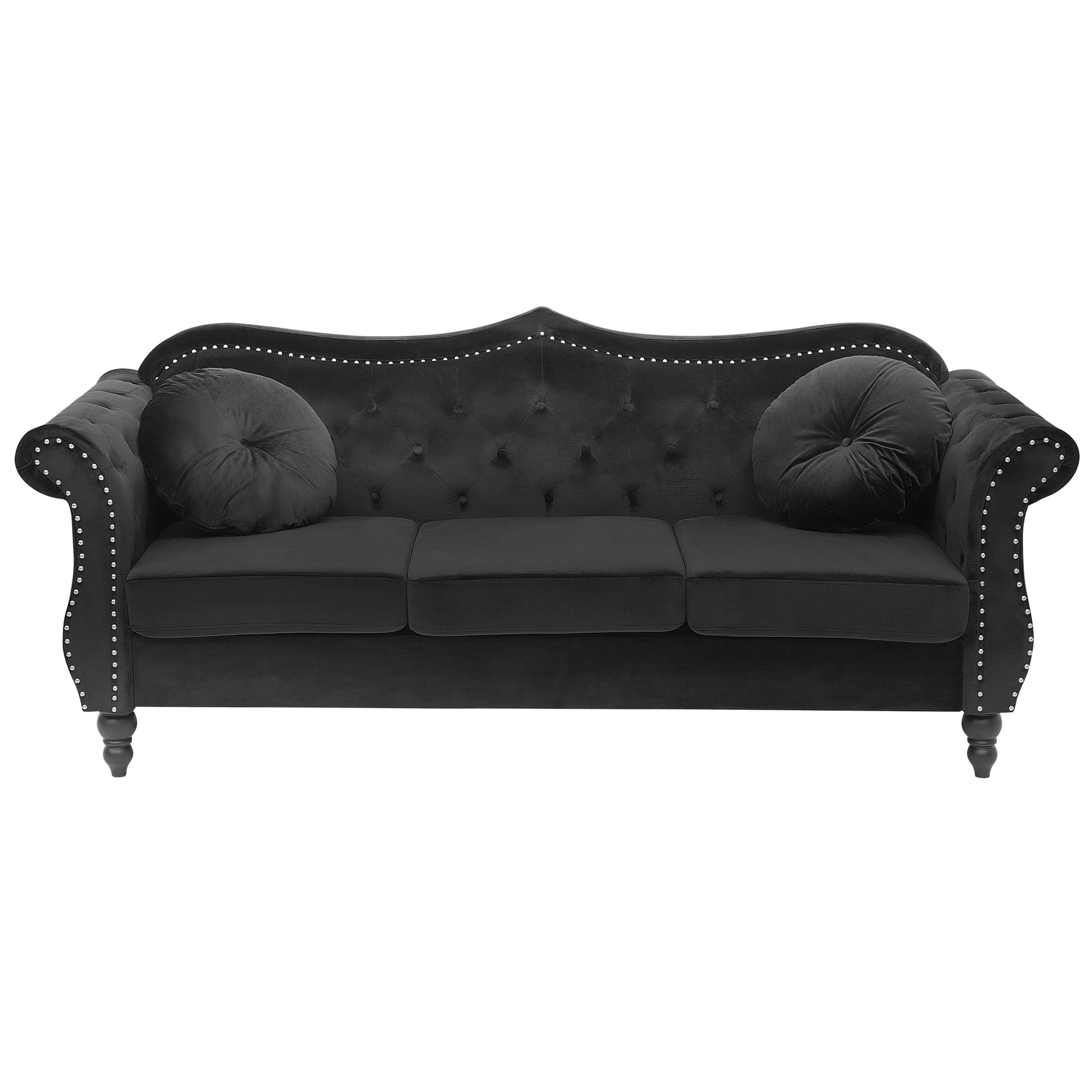 Soffa 3-sits SKIEN Sammet Svart