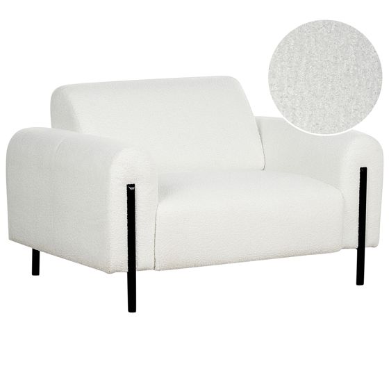 Fåtölj ASKIM Bouclé Vit