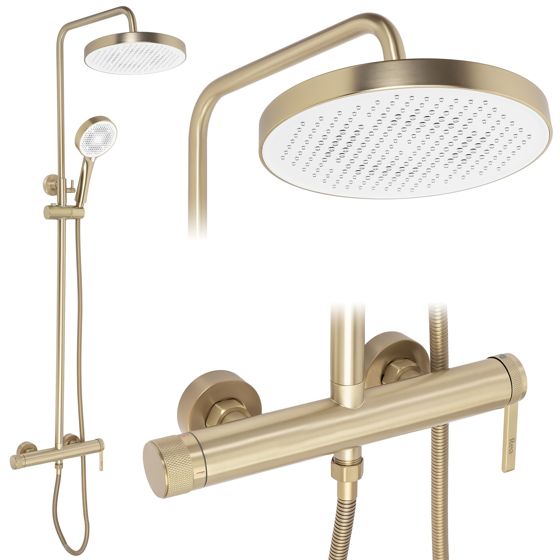 REA duschset Grace , Borstat guld, 25x25x123,5cm