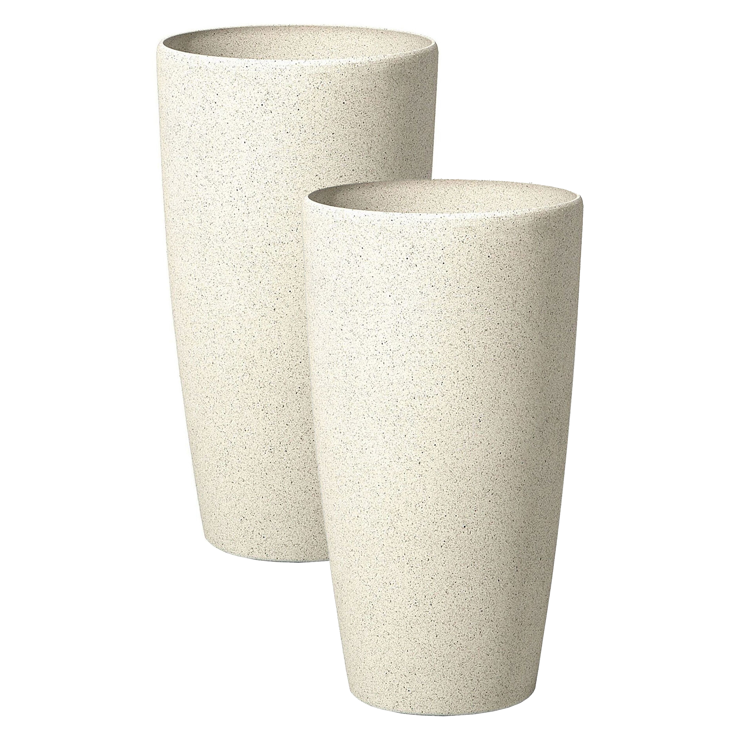 Set med 2 växtkrukor ABDERA 23 cm Ljusbeige