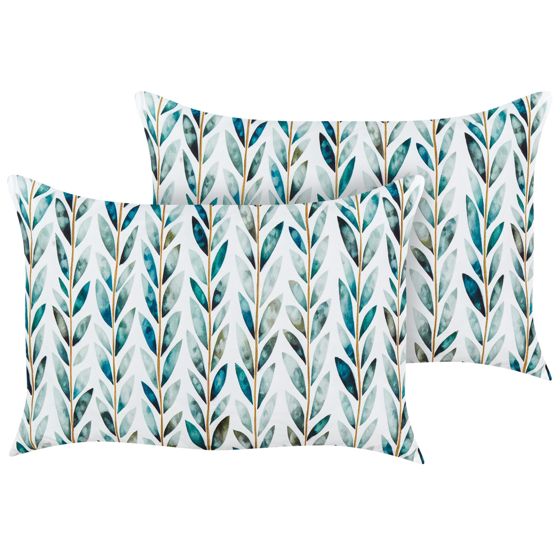 Set med 2 utomhusdynor LOANO Växtmotiv 40 x 60 cm Grön